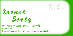 kornel serly business card